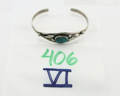 Vintage Navajo Bracelet 925 Silver Turquoise Handmade Signed GC 01 (The Turtle)