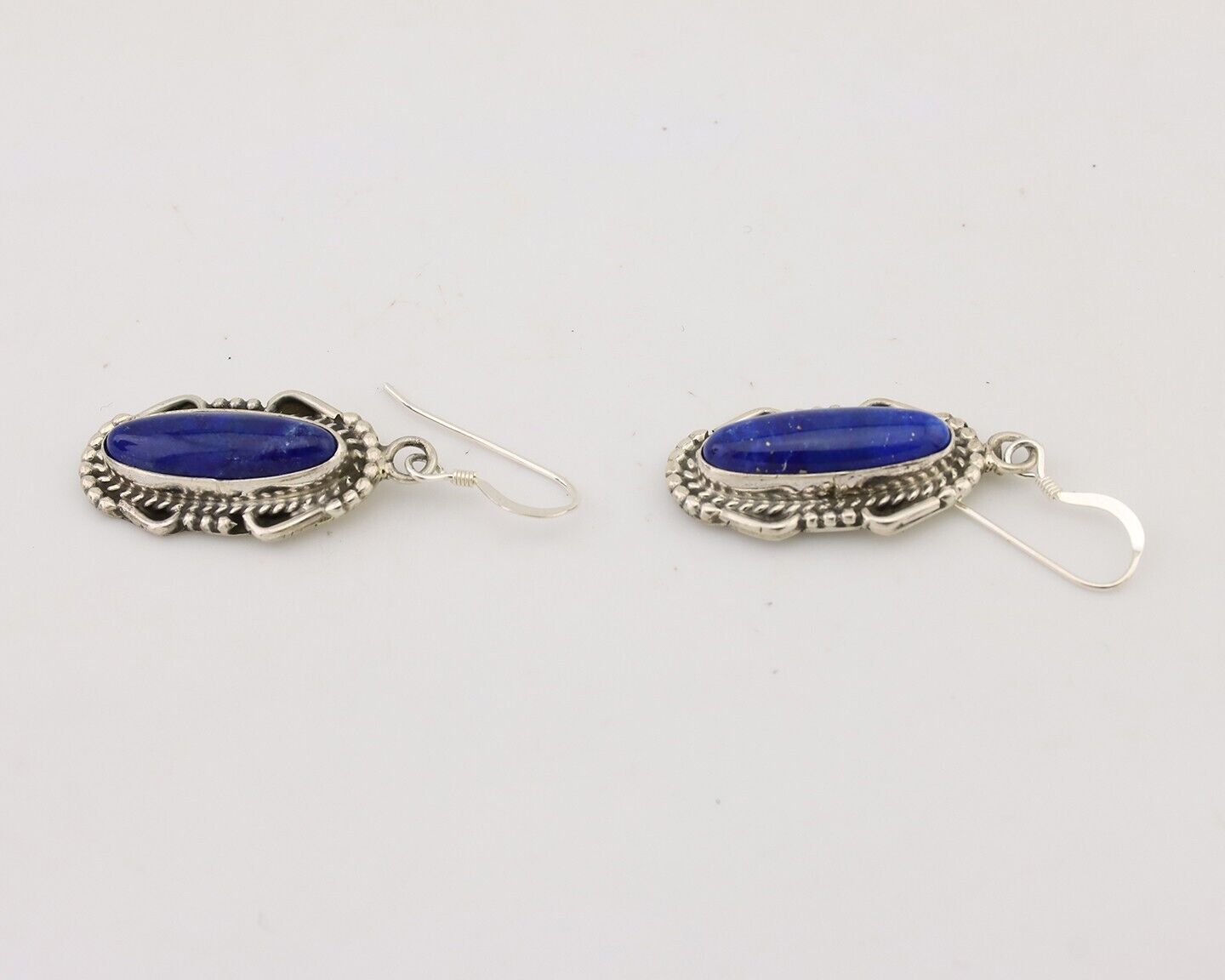 Navajo Dangle Earrings 925 Silver Lapis Lazuli Native American Artist C.80's