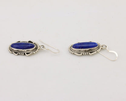 Navajo Dangle Earrings 925 Silver Lapis Lazuli Native American Artist C.80's