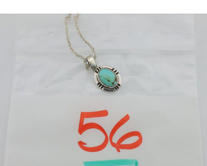 Navajo Necklace 925 Silver Natural Kingman Turquoise Native American C.80's