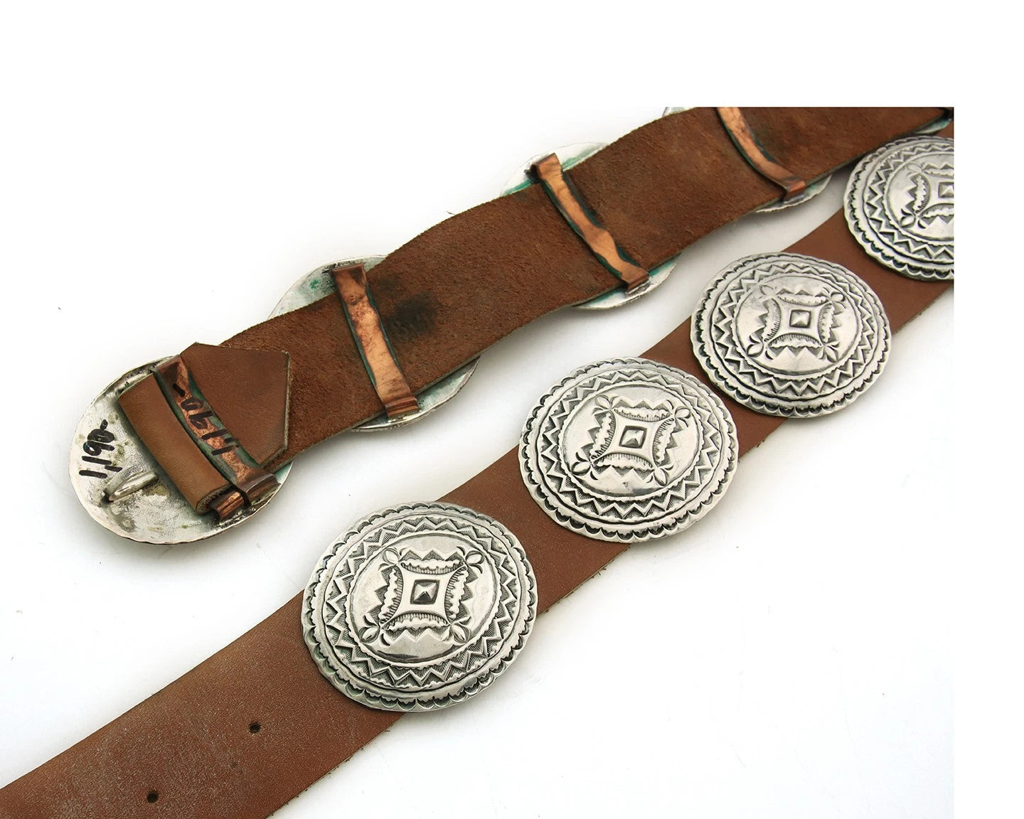 Navajo Concho Belt Sterling Silver Handmade Vintage