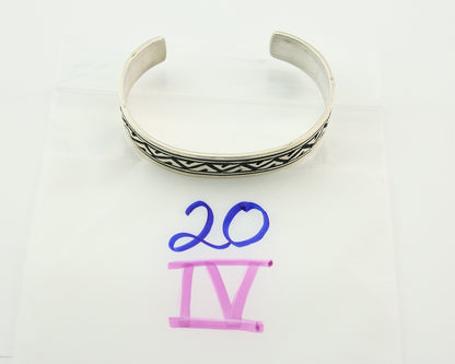 Navajo Bracelet 925 Silver Artist Signed Thomas Singer Cuff Made in the 1980's