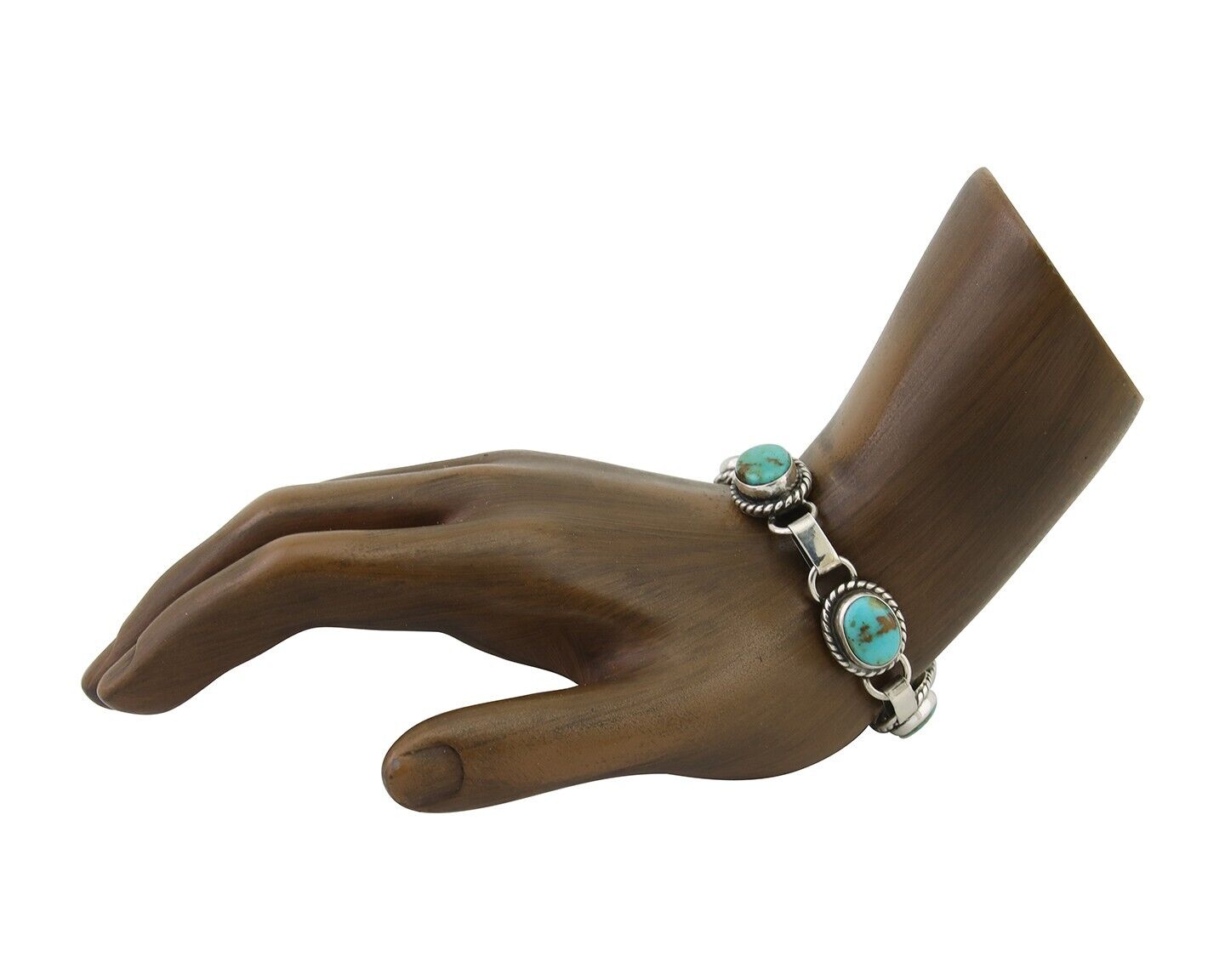 Navajo Bracelet 925 Silver Natural Turquoise Native American Artist C.80's