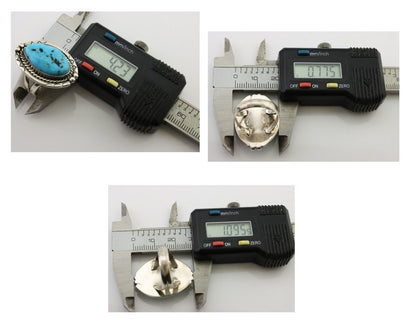 Navajo Turquoise Ring 925 Silver Handmade Native American Artist C.80's