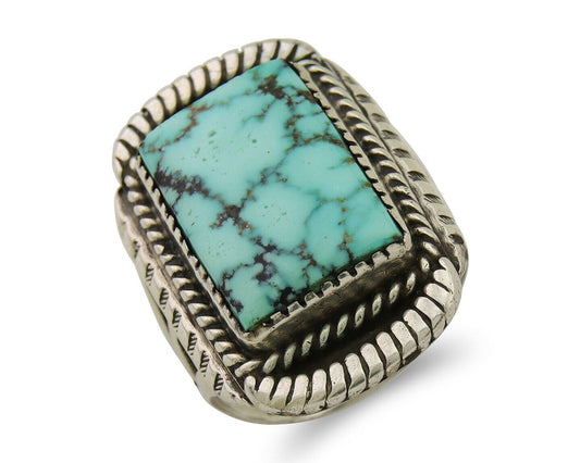 Vintage Navajo Ring 925 Sterling Silver Turquoise Native American Artist C.50's