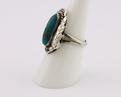 Navajo Handmade Ring 925 Silver Turquoise Artist Signed J C.80's