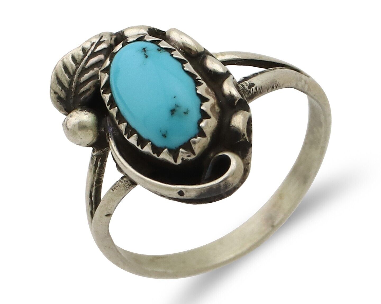 Navajo Ring 925 Silver Turquoise Artist Signed SkyStone Creations C.80's