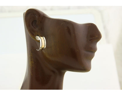 Navajo Hoop Earrings 925 Silver & Gold Native American Artist C.80's