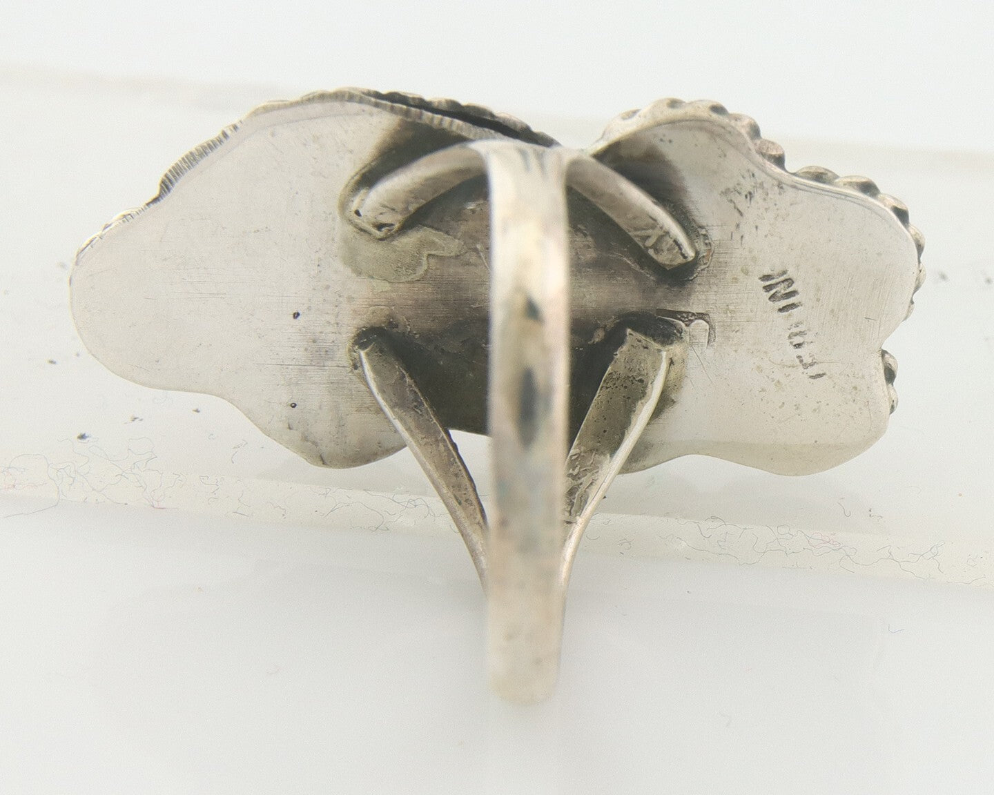 Vintage Navajo Ring 925 Sterling Natural Gemstones Signed Justin Morris Sz 7.0