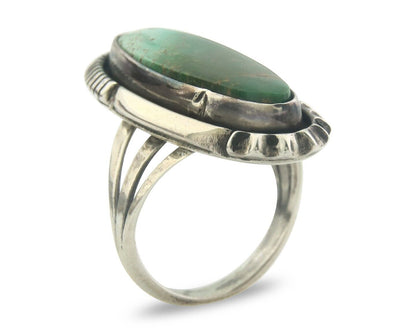 Navajo Ring 925 Sterling Royston Turquoise Native Artist C.80's Size 7.75
