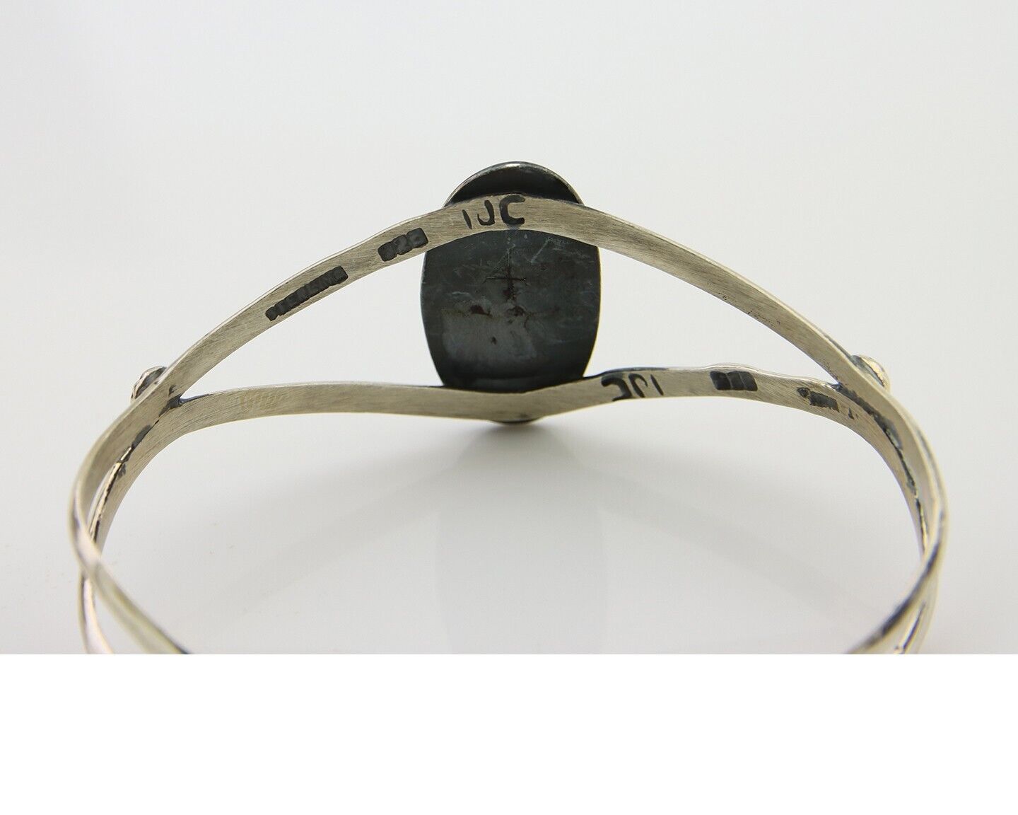 Navajo Cuff Bracelet 925 Silver Turquoise Cuff Artist Signed IJC C.80's