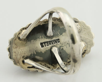 Navajo Shield Ring 925 Silver Arizona Turquoise Native Artist C.80's