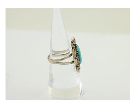 Navajo Handmade Ring 925 Silver Natural Arizona Turquoise Artist C.80's