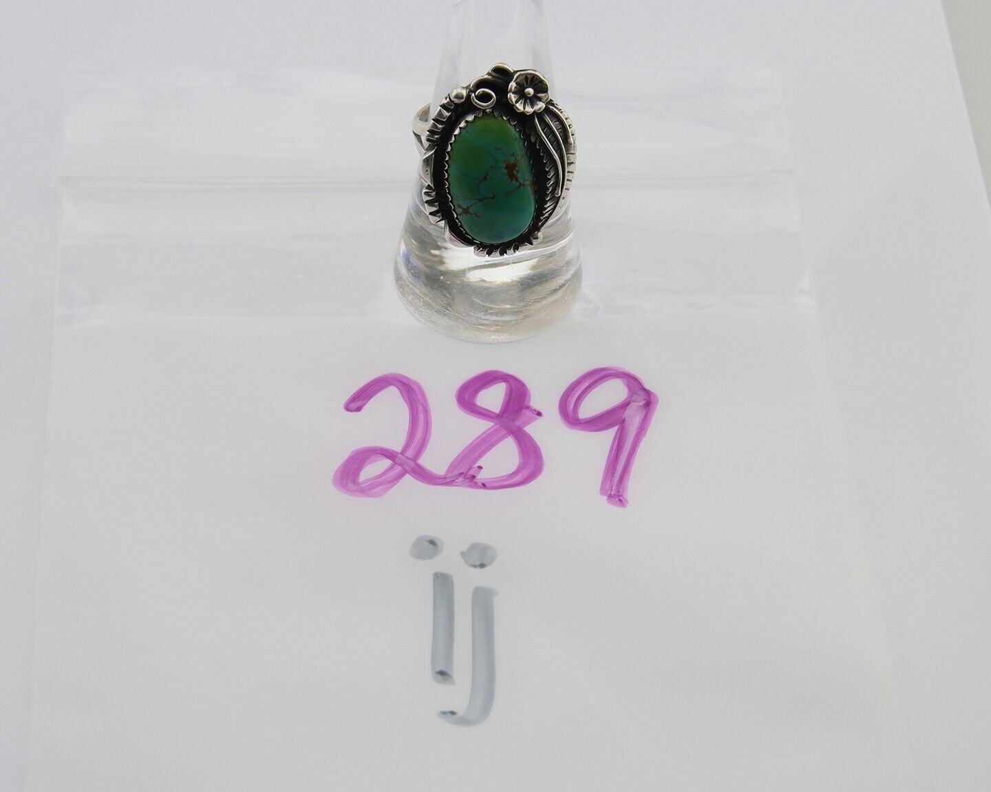 Navajo Handmade Ring 925 Silver Natural Turquoise Native Artist C.80's