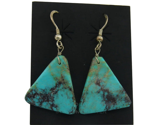 Santo Domingo Earrings 925 Silver Natural Turquoise Native Artist C.80's