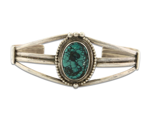 Vintage Navajo Bracelet 925 Silver Blue Turquoise Handmade