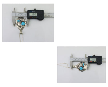 Navajo Necklace 925 Silver Turquoise Native Artist Signed Wilbert Benally C.80s