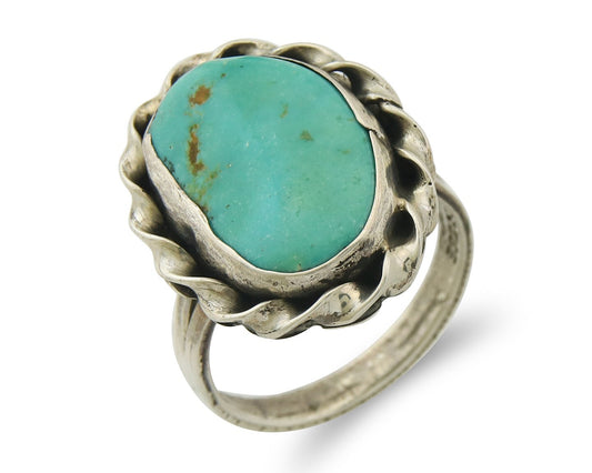 Vintage Navajo Ring 925 Sterling Natural Gemstone Native Artist Size 8.0