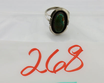 Navajo Ring 925 Silver Natural Turquoise Native American Artist C.80's