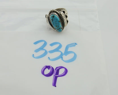 Navajo Ring .925 Silver Turquoise Artist Signed Fred Guerro C.80's