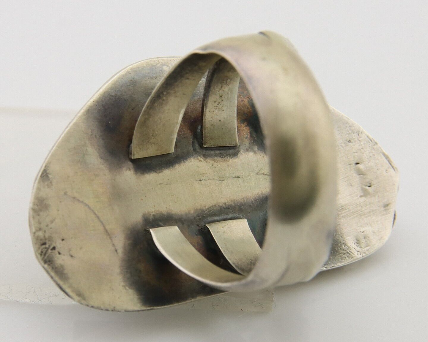 Navajo Ring 925 Sterling Silver Green Turquoise Native Artist C.80's