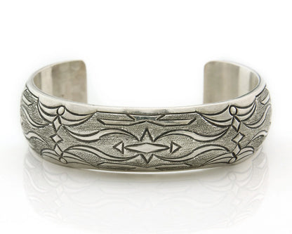 Navajo Cuff Bracelet 925 Sterling Silver Vintage Handmade Signed Florence TAHE