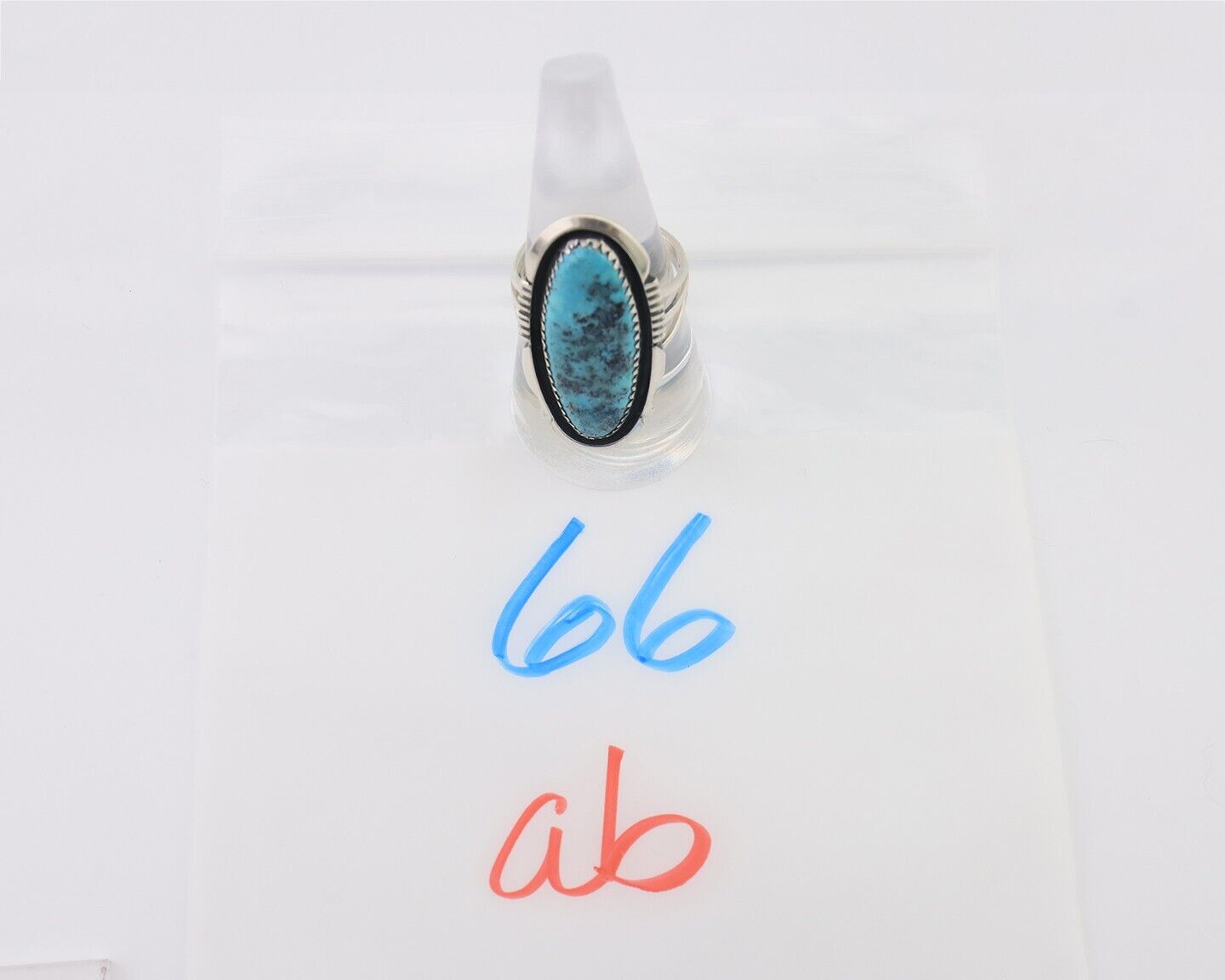 Navajo Ring 925 Silver Natural Turquoise Native American Artist C.80's
