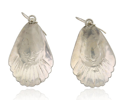 Navajo Earrings 925 Silver Turquoise Artist Signed Dean Brown C.80's