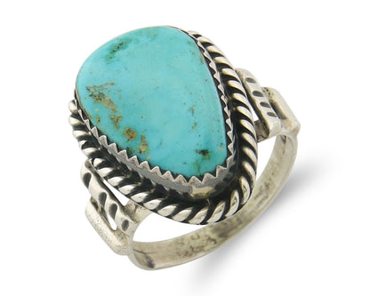Vintage Navajo Ring 925 Sterling Silver Authentic Turquoise Size 7.0