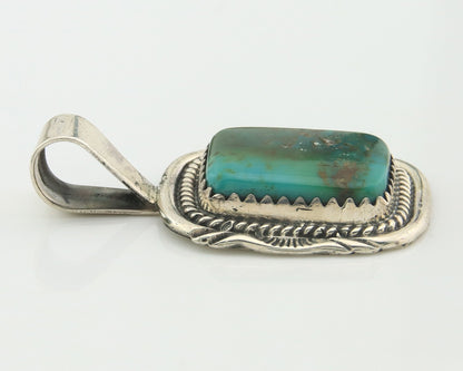 Navajo Pendant 925 Sterling Silver Turquoise Vintage Authentic Native Artist