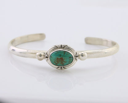 Navajo Bracelet 925 Silver Natural Turquoise Native American Artist C.80's
