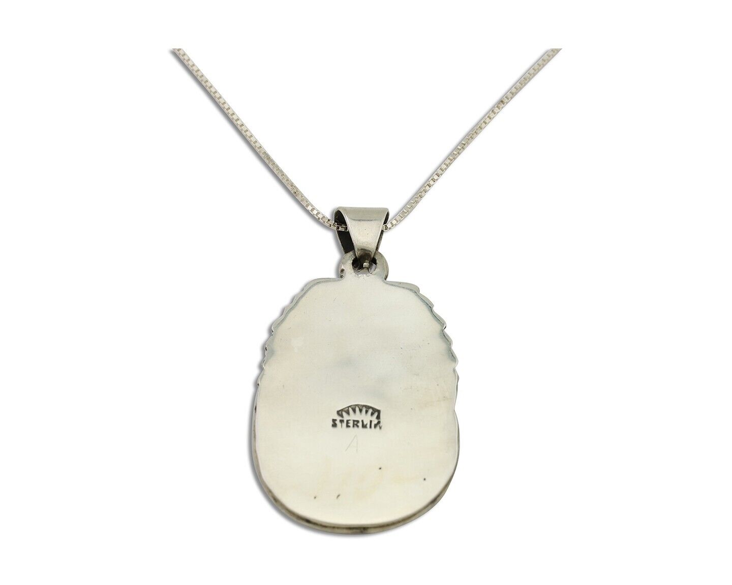 Navajo Turquoise Handmade Necklace 925 Silver Signed SunRise C.80's