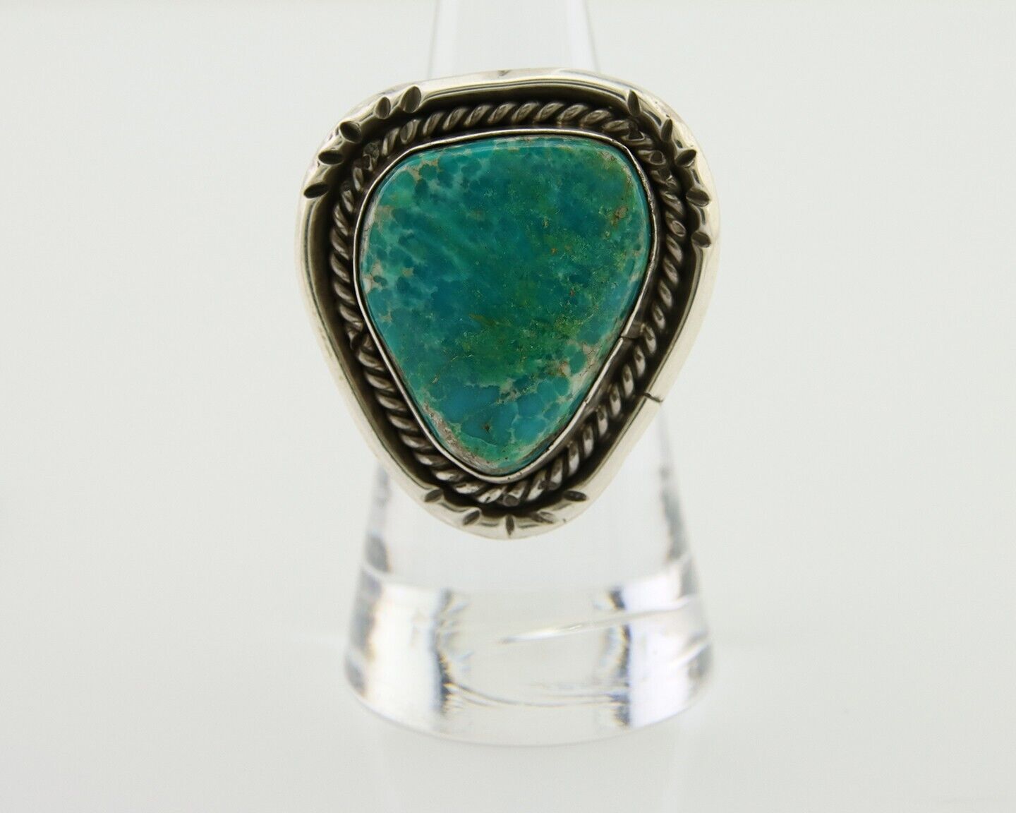 Navajo Ring 925 Silver Blue Turquoise Native American Artist C.80's