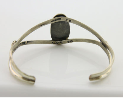 Navajo Cuff Bracelet 925 Silver Turquoise Cuff Artist Signed IJC C.80's