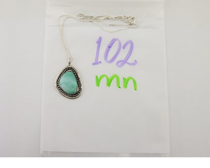 Navajo Necklace 925 Silver Natural Turquoise Native American Artist C.80's