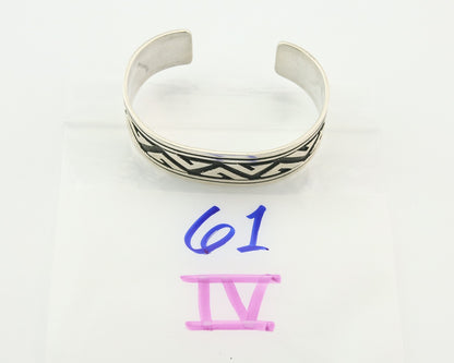 Navajo Bracelet 925 Silver Artist Signed Thomas Singer Cuff C.80's