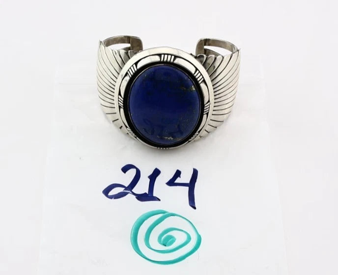 Navajo Cuff Bracelet Sterling Silver Lapis Malachite Vintage Signed D Delgarito