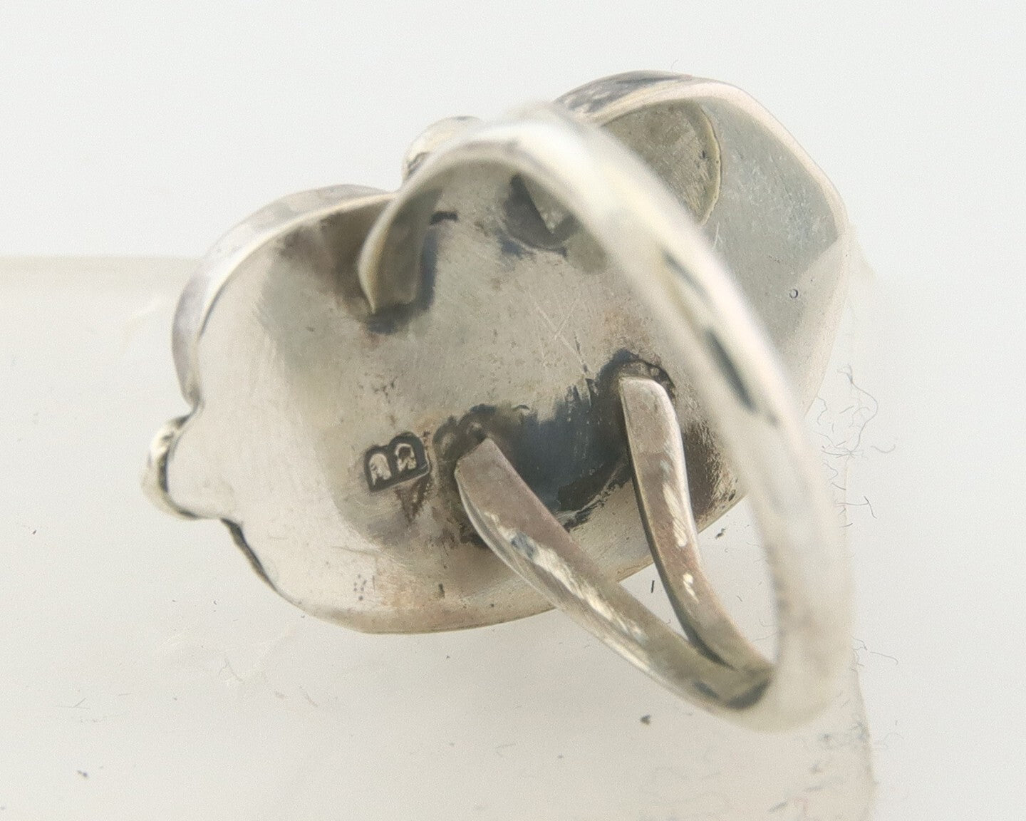 Navajo Ring 925 Sterling Natural Coral & Turquoise Signed BB C.80's Size 5.25