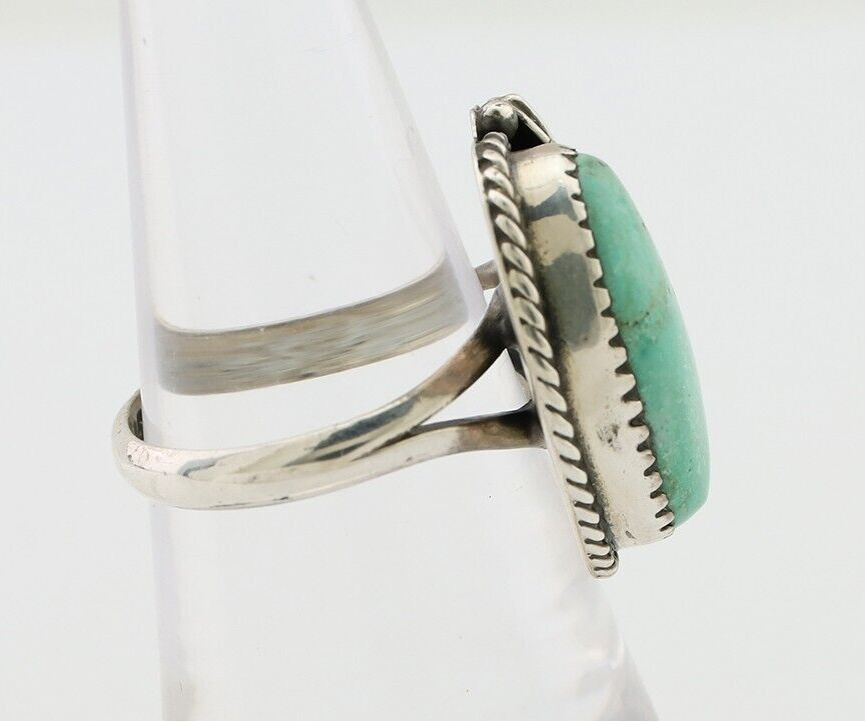 Navajo Handmade Ring 925 Silver Natural Turquoise Artist Signed IJC C.80's