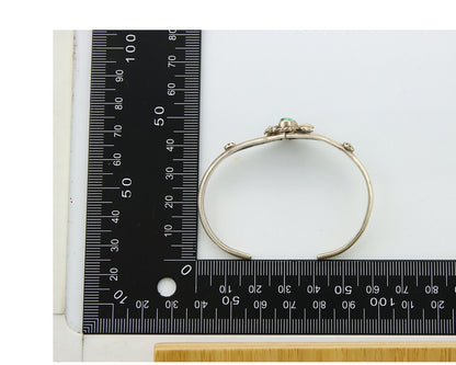 Navajo Bracelet 925 Silver Cuff Turquoise Handmade Native Artist C.80's