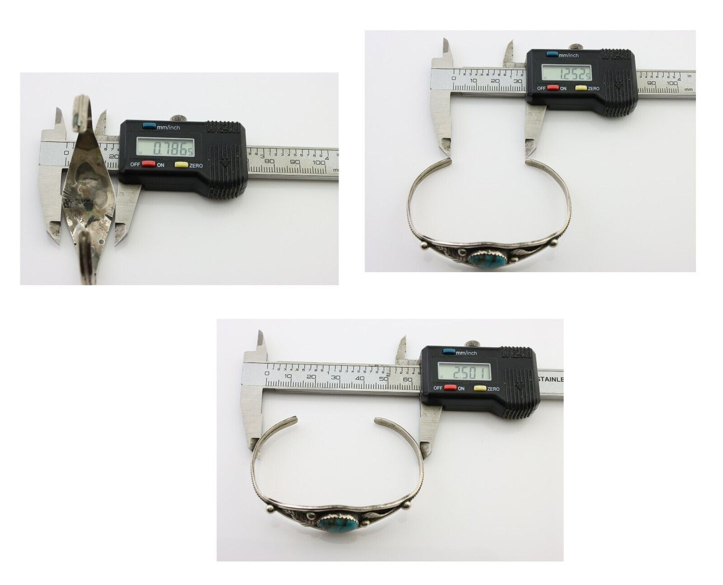 Navajo Handmade Bracelet 925 Silver Arizona Turquoise Native American C.80's