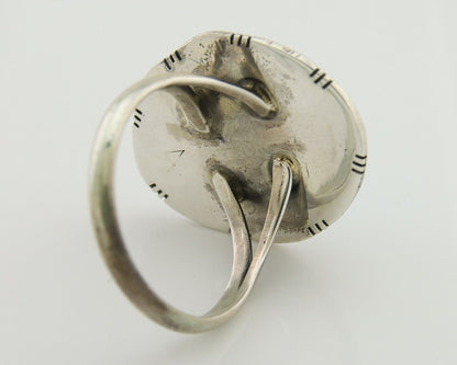 Navajo Ring 925 Silver Blue Turquoise Native American Artist C.80's