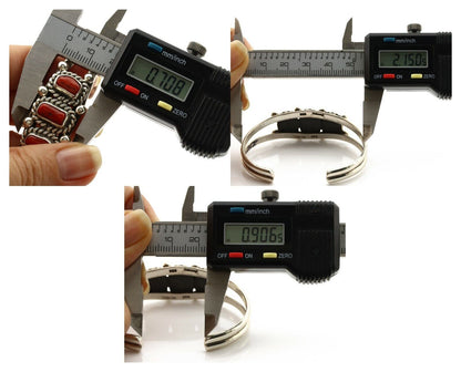 Navajo Bracelet .925 Silver Natural Red Coral Artist Native American C.1980's