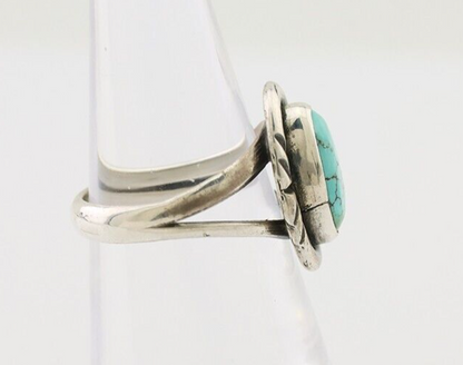 Navajo Ring 925 Silver Spiderweb Turquoise Native American Artist C.80's