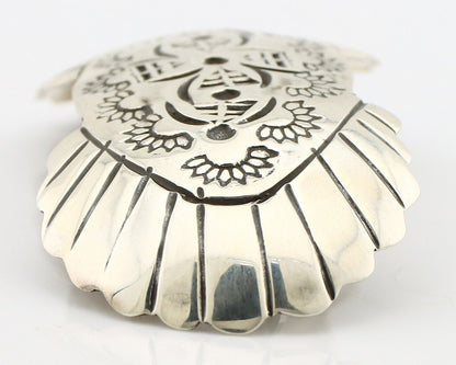 Women's Navajo Hair Clip Hand Stamped 925 Silver Artist Signed C Montoya C.80's