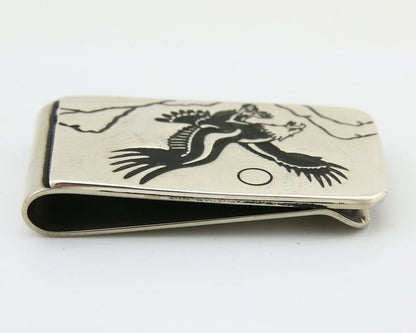 Navajo Eagle Money Clip .925 Silver & .999 Nickle Native American Artist C.80's