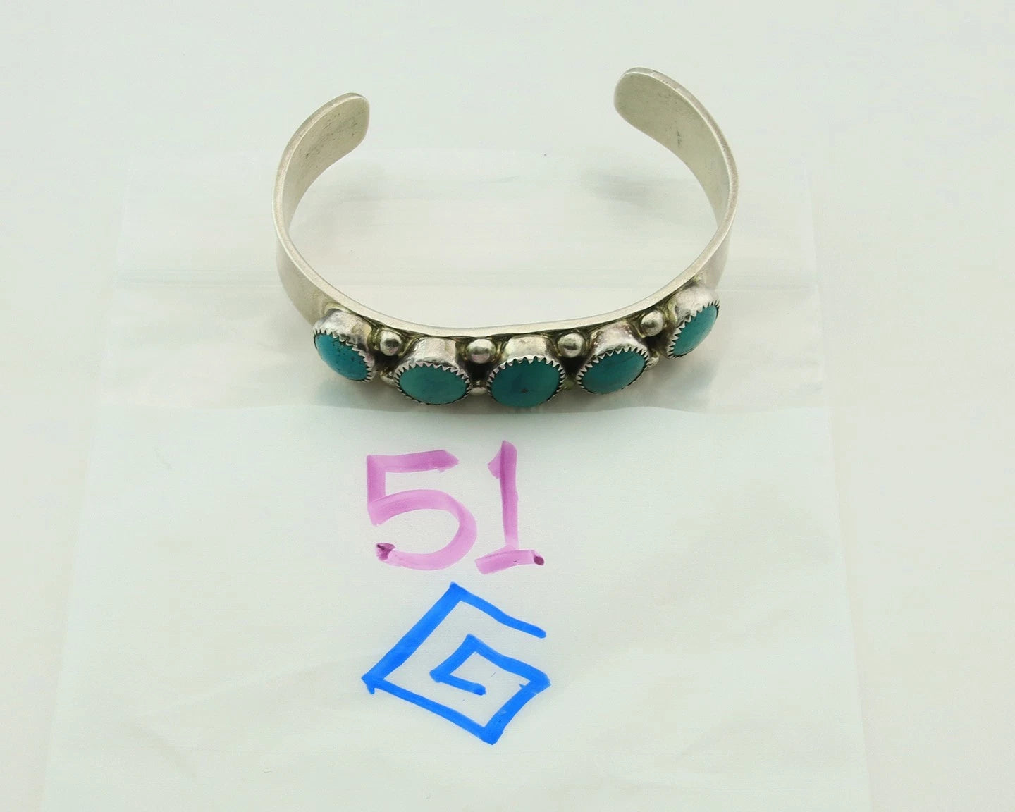 Navajo Cuff Bracelet 925 Sterling Silver Turquoise Vintage Signed C Jones