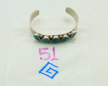 Navajo Cuff Bracelet 925 Sterling Silver Turquoise Vintage Signed C Jones