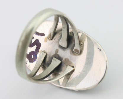 Navajo Ring 925 Silver Natural Blue Turquoise Native American Artist C.80's