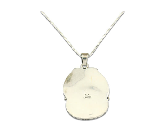 Navajo Sterling Silver Necklace Turquoise Authentic Vintage Signed RM